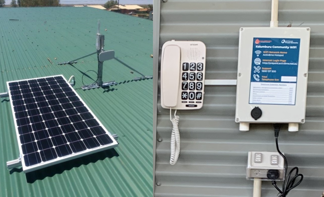 External repeaters will offer outdoor WiFi coverage across the entire community (left), while indoor units provide WiFi service as well as a fixed telephone service and USB power outlet (right).